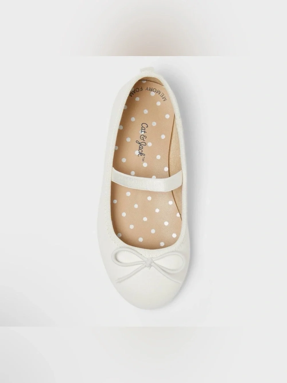 NWT Toddler Nora 2.0 Classic Ballet Flats - Cat & Jack White Size 1 Little Girl